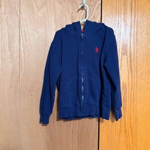 U.S. Polo Assn. Kids Navy Hoodie with Red Logo